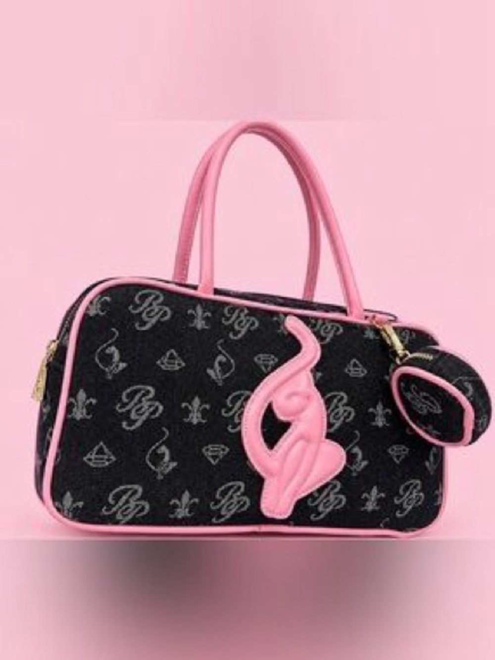 Baby Phat Purse Black Denim with Pink Accents